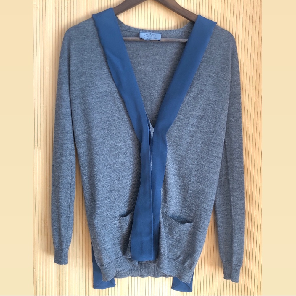 Prada Brand new Cardigan with Silk Ribbon